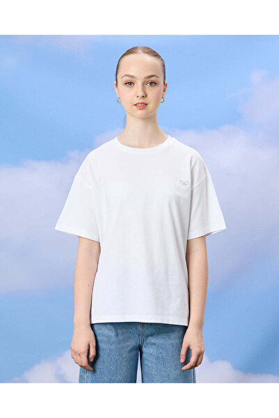 REDTAG Senior Girls White And Ivory T-shirt Set (Pack of 2)