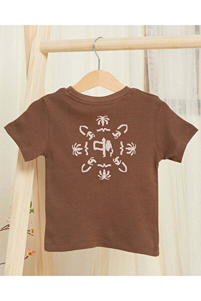 REDTAG Infant Boys Brown Printed T-shirt
