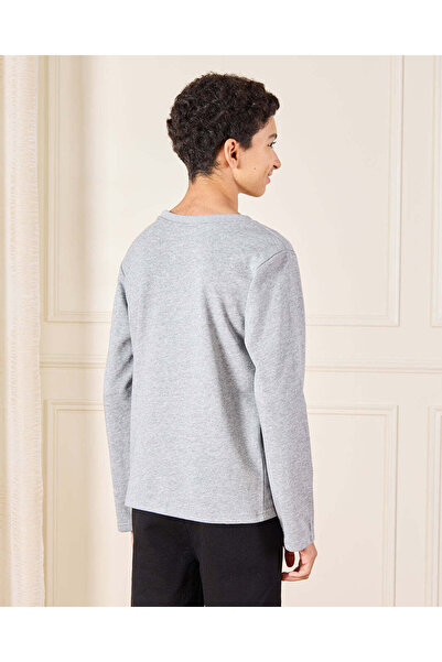 REDTAG Senior Boys Grey Printed T-Shirt