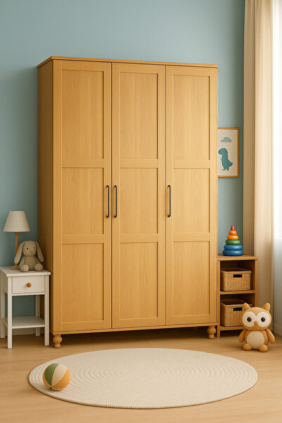 arionkids Alin Wood Dolap 3 Kapaklı-Çekmeceli | %100 MDF | REHAU Kapaklı | Çe...
