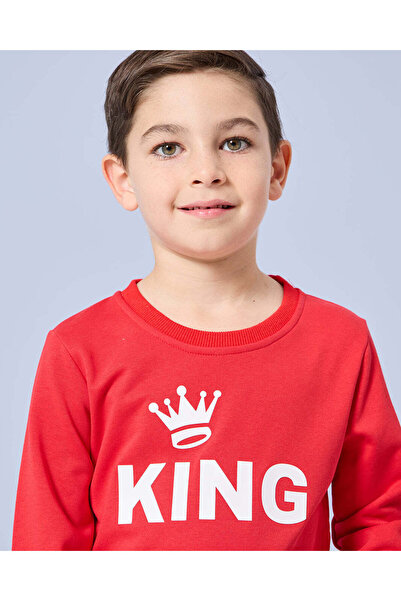 REDTAG Boys Red Printed T-Shirt
