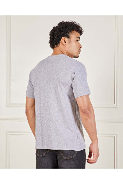 REDTAG Men Grey Printed Graphic T Shirt