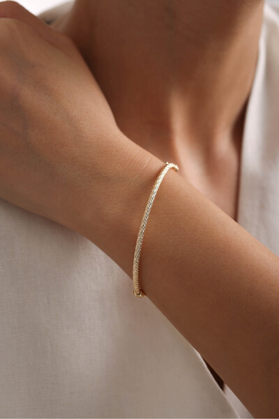 Giza Jewelry 14 Ayar Altın Kalemli Komple İşlemeli Bilezik