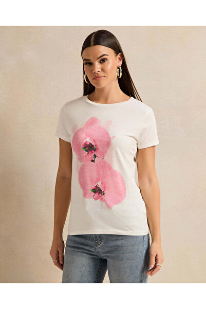 REDTAG Women Ivory Printed T-Shirt