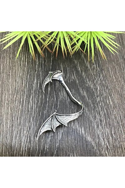 Viking Ear Cuff Dragon Wing Design Nail Model S+ Quality 316L Stainless & Non-Tarnish Steel Earring Single Piece