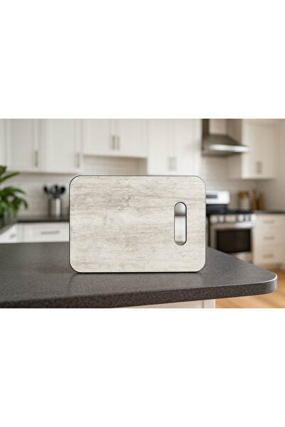 BLT DİZAYN Concrete Patterned Tempered Glass Cutting & Presentation Board – Modern Kitchen Set of 3 - 23X31 23X37 23X43