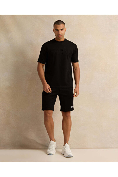 REDTAG Men Black Printed T-Shirt