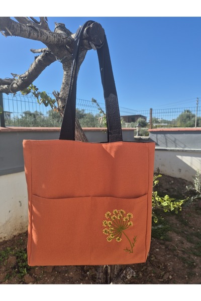 Handream Yellow Deer Grass Embroidered/Tile Duck Fabric Shoulder Bag