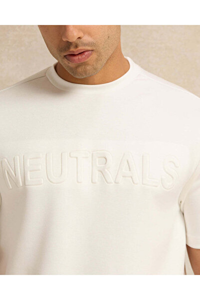 REDTAG Men Ivory Printed T-Shirt