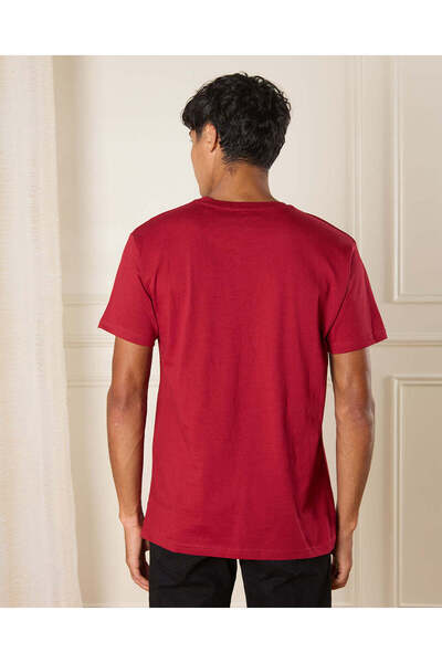 REDTAG Men Red Sweet Vibes Print T-Shirt