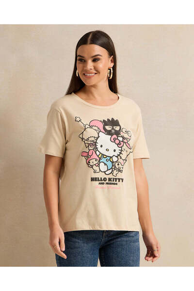 REDTAG Women Beige Printed T-Shirt