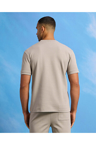 REDTAG Men Grey Solid Lounge T-Shirt