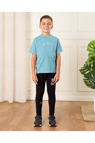 REDTAG Boys Teal Printed T-Shirt