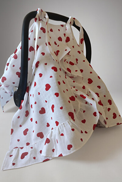 nelcollection غطاء عربة الأطفال من الموسلين، مع مريلة هدية، 100% قطن