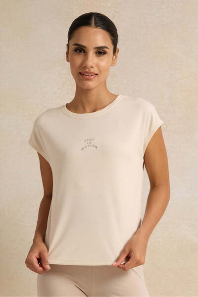 REDTAG Women Ivory Printed T-Shirt