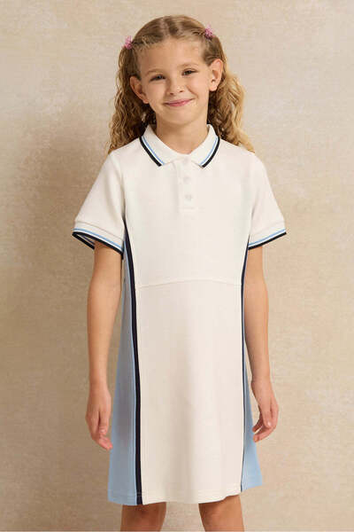 REDTAG Girls White Collared A Line Dress