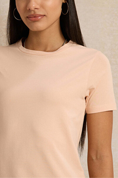 REDTAG Women Orange Round Neck T-Shirt