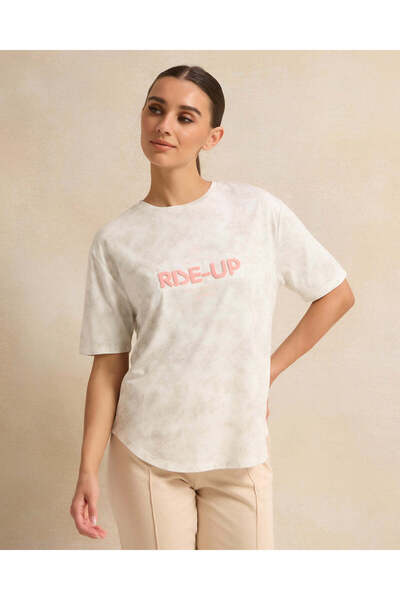 REDTAG Women Grey Print Active T-Shirt