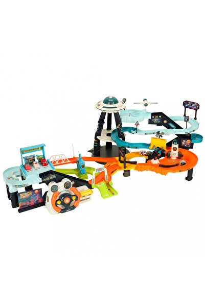 Ikonka Mars adventure children's track set with lights, 6 cars and steering wheel