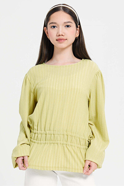 REDTAG Senior Girls Mustard Jacquard Top