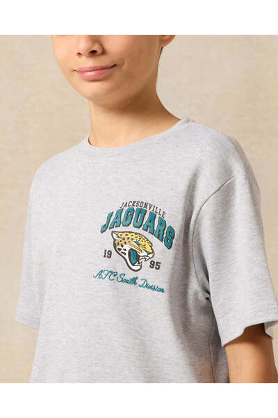REDTAG Senior Boys Grey Mel Over Size Jaguars T-Shirt