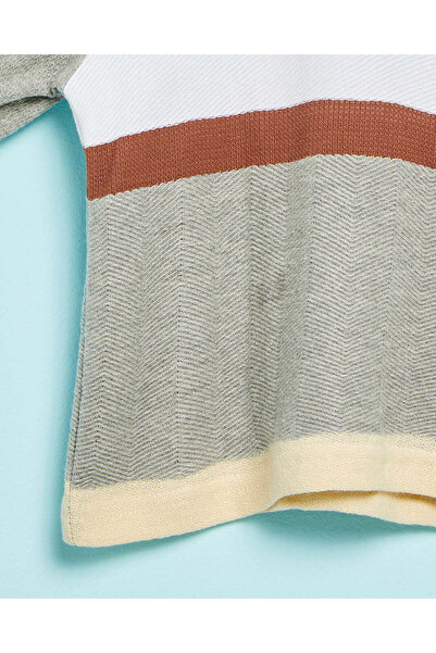 REDTAG Infant Boys Grey Jacquard T-Shirt