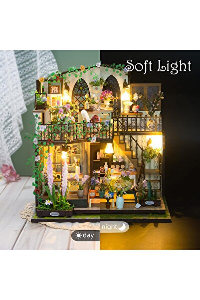 shrike 3D Puzzle Book Nook DIY Garden House, miniature house with LED lights 22 x 17 x 23 cm