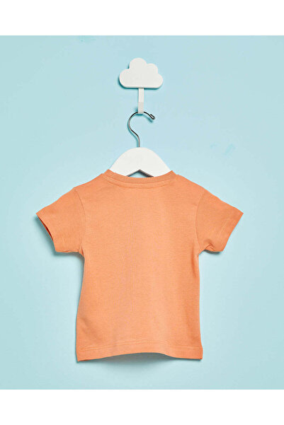 REDTAG Infant Girls Orange Printed Casual T-Shirt