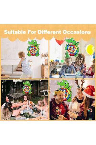 KERNOWSUN Darts Game for Kids, 3 Velcro Balls, Crocodile Design