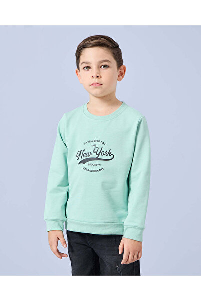 REDTAG Boys Green Printed T-Shirt
