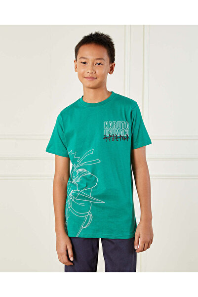 REDTAG تي شيرت ناروتو السعودي الأخضر للأولاد