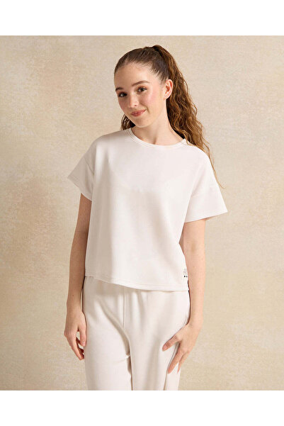 REDTAG Senior Girls ivory Plain Top