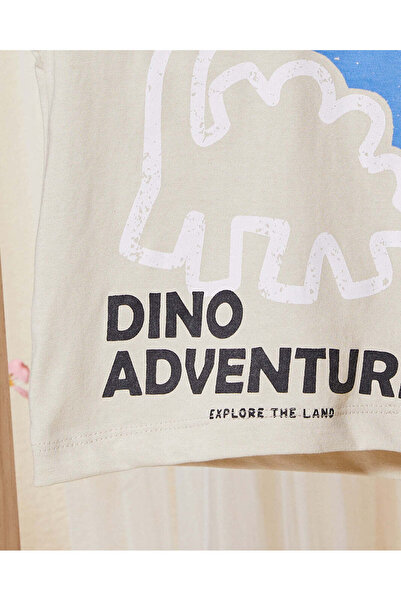 REDTAG Infant Boys Ecru Printed T-Shirt