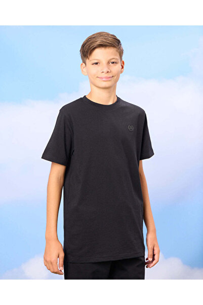 REDTAG Senior Boys Black Solid T-Shirt Set (2 Piece)