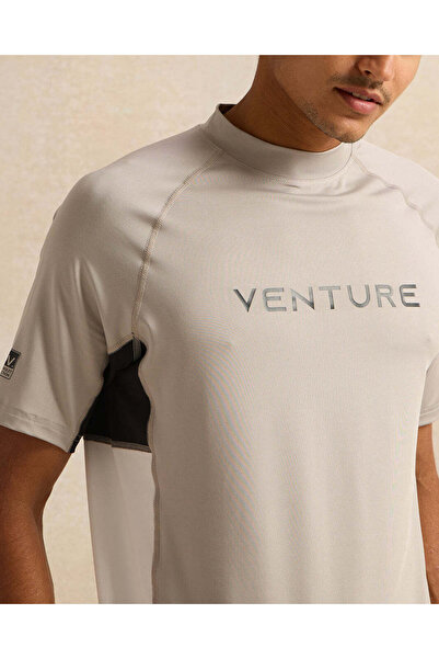 REDTAG Men Grey Printed T-Shirt