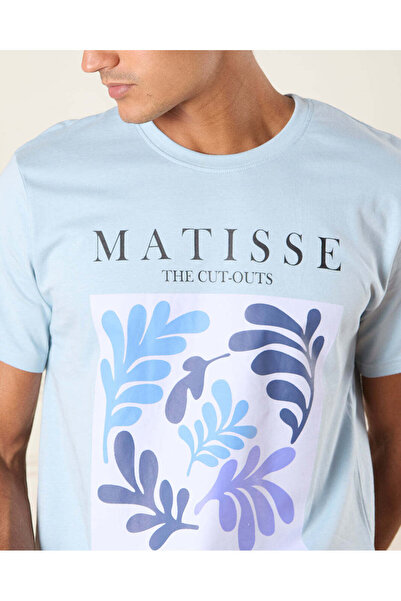 REDTAG Men Blue Graphic T-Shirt