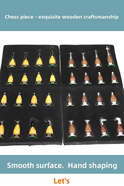 Letsii Wooden Natural Handmade Classic Chess Piece No 4