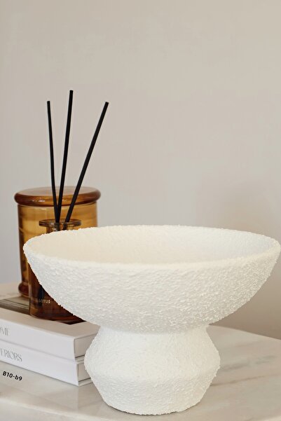 AYSA HOME DECOR Anea Ceramic White Decorative Plate Bowl, Keychain