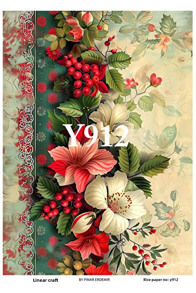 LİNEART Brass Decoupage Paper No:Y912- 29X42Cm