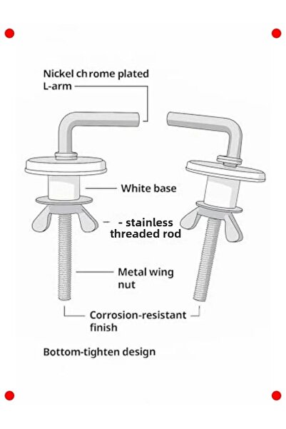 markentegra Metal Toilet Seat Hinge Set - Chrome Plated