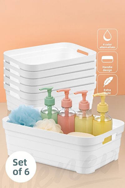 Vienev 6-Piece 8.2 Liter Storage Box White