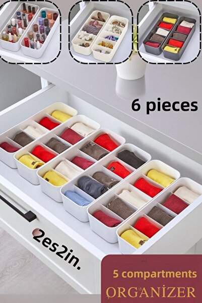 QesQin Organizator de sertar cu 5 compartimente |   Organizator pentru șosete...