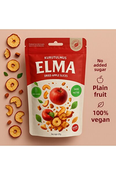 ASELYA شرائح التفاح الطبيعية المجففة - خالية من المواد المضافة، خالية من السك...