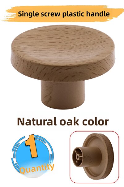 Badem10 Single Screw Bohemian Concave Plastic Knob Handle Cubic Natural Oak Color Furniture Cabinet Drawer Handle Knob