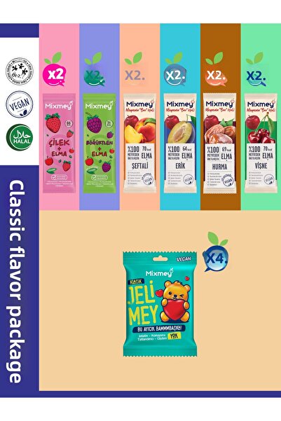 mixmey Classic Flavor Pack – 16 Pieces |   Fruit Bar Jelimey Healthy Snacks, ...
