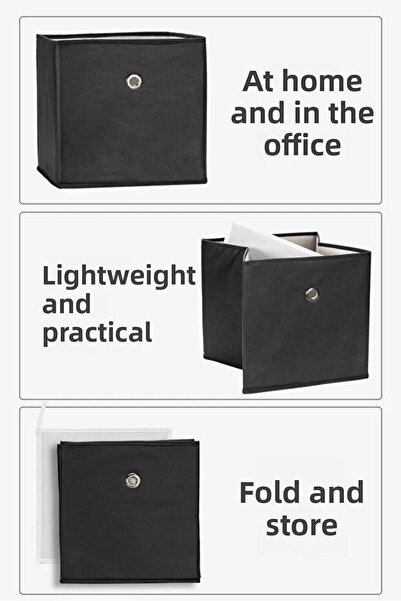 ALAS 3-Piece In-Cabinet Laundry Toy Organizer Coverless Storage Box Organizer 30x30x30