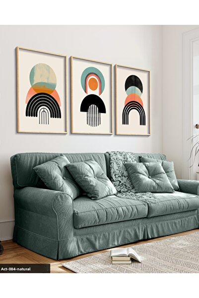 Evinemoda Αφηρημένα μοτίβα 3 τεμάχια ζωγραφική με ξύλινο πλαίσιο