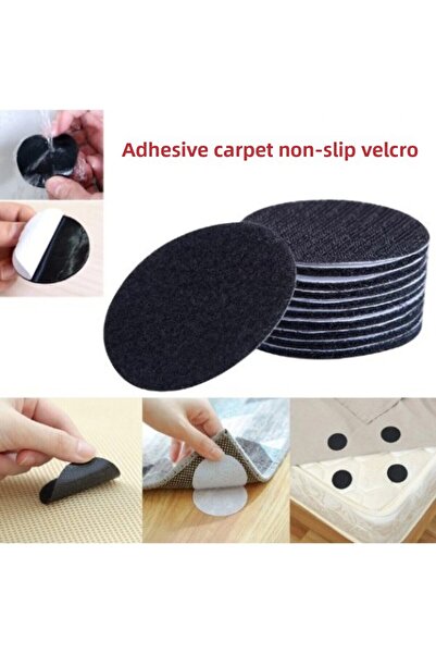 AYS DEKOR (10 قطع) غطاء سرير وسجاد مضاد للانزلاق مع شريط فيلكرو لاصق للسجاد