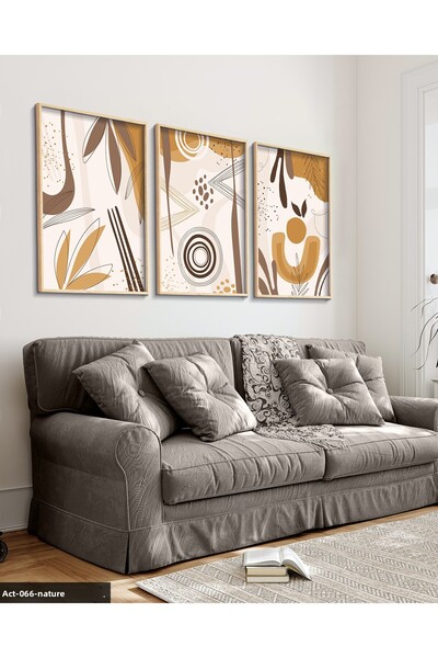 Evinemoda Абстрактни мотиви 3-частна картина с дървена рамка