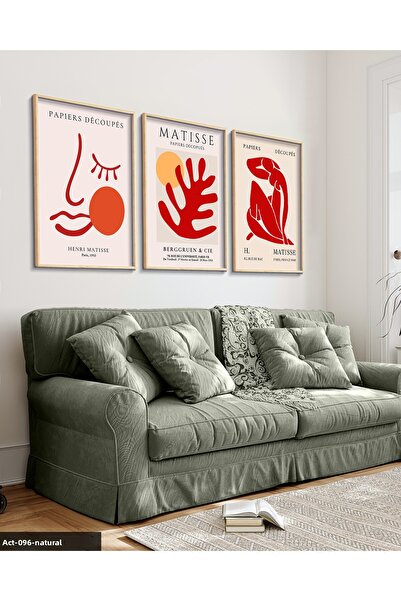 Evinemoda Matisse Berggruen & Cie Pictură în 3 piese cu rame din lemn